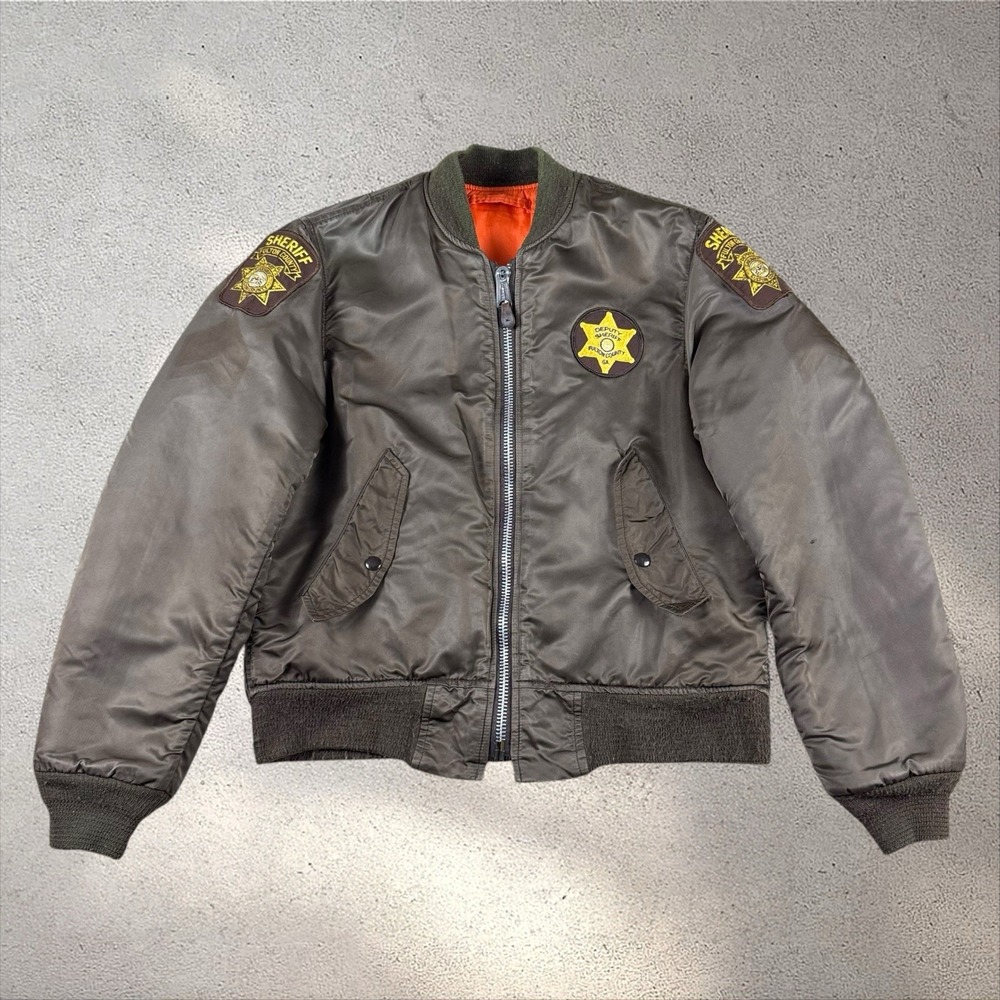 Vintage‎ Fulton County Sheriff MA-1 Flight Jacket Small Spiewak Atlanta Police